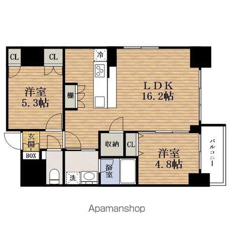 SPLENDIDE上本町ウエスト (2LDK/4階)の間取り写真