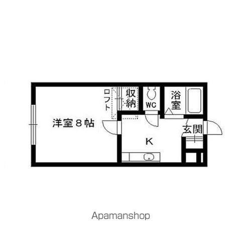 アラモード八乙女Ⅱ(1K/1階)の間取り写真
