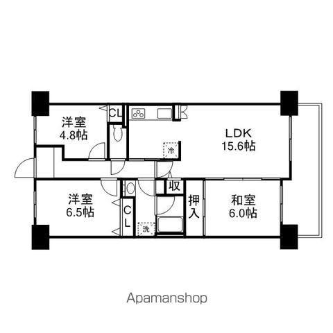 コスモ野洲2番館(3LDK/5階)の間取り写真