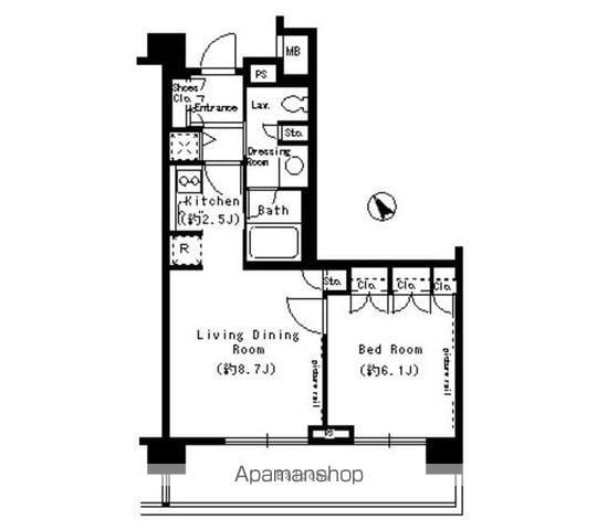 パークアクシス学芸大学(1LDK/7階)の間取り写真
