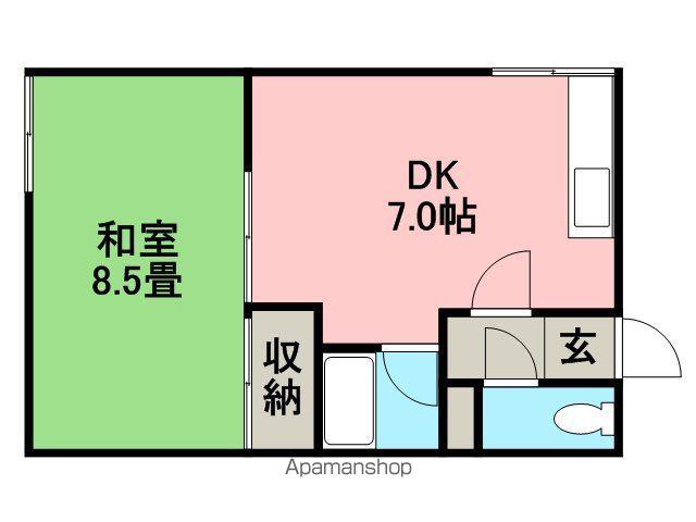 オリンピア1(1DK/2階)の間取り写真