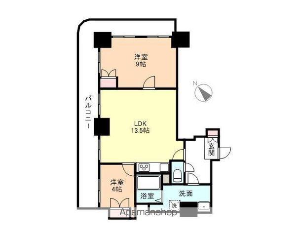 信開アーバンシティセントラル(2LDK/11階)の間取り写真