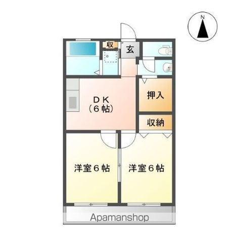 サンヒルズ太田南(2SDK/2階)の間取り写真