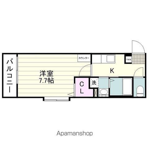 CUORE(1K/4階)の間取り写真