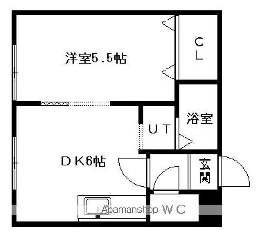 CENTRAL6(1DK/2階)の間取り写真
