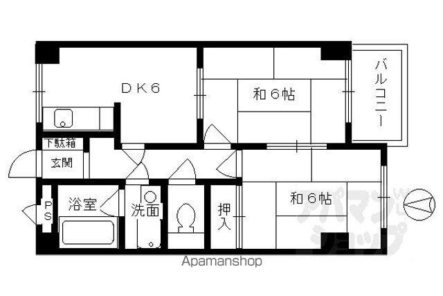 シティーハウス407(2DK/2階)の間取り写真
