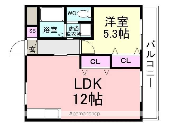 フローラTM(2DK/3階)の間取り写真