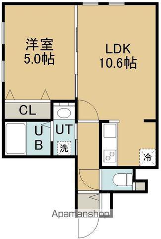 アリエーテ千代台(1DK/1階)の間取り写真