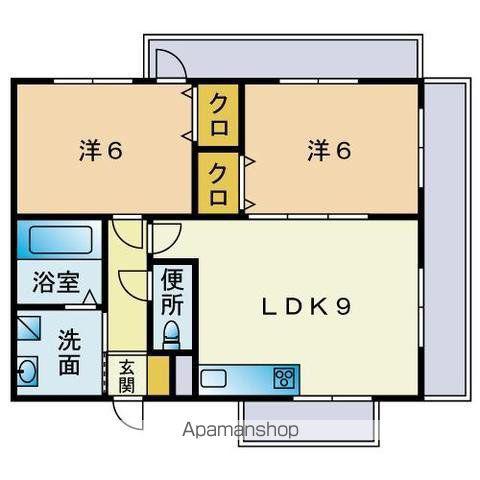 RUSSIE 博多駅南(2LDK/7階)の間取り写真