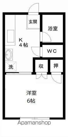 パステル富谷(1K/1階)の間取り写真