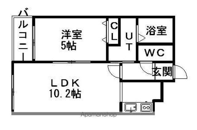 クラッセ円山イースト(1LDK/2階)の間取り写真