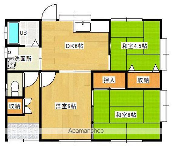 日豊本線 三股駅 バス乗車時間：5分 上植木バス停で下車 徒歩6分 1階建 築27年(3DK)の間取り写真