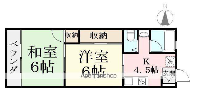 MKハイツ木田(2K/1階)の間取り写真