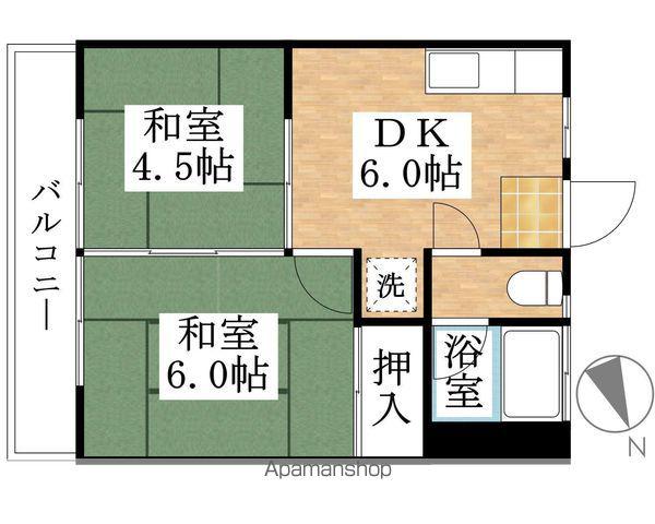 コーポ岡田(2DK/2階)の間取り写真