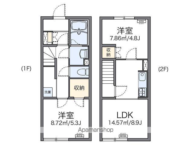 レオネクストラファミーユ(2LDK/1階)の間取り写真