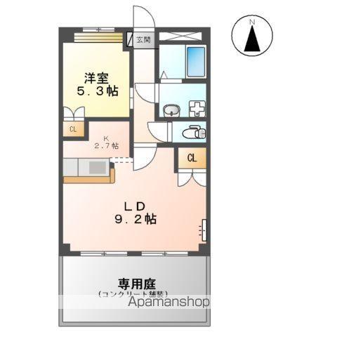 ファインコート北野Ⅰ(1LDK/1階)の間取り写真