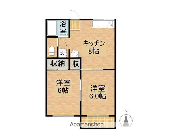 矢野コーポ(2DK/2階)の間取り写真