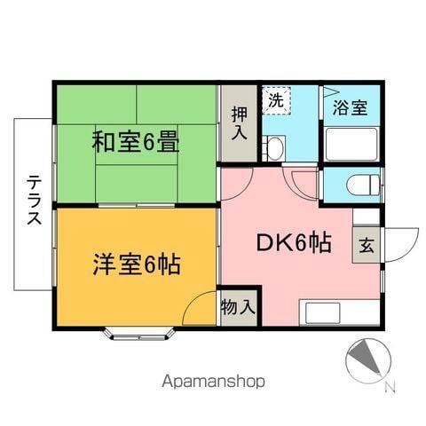 藤沢コーポB(2DK/1階)の間取り写真
