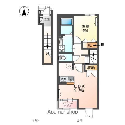 プレミアムMINI(1LDK/2階)の間取り写真