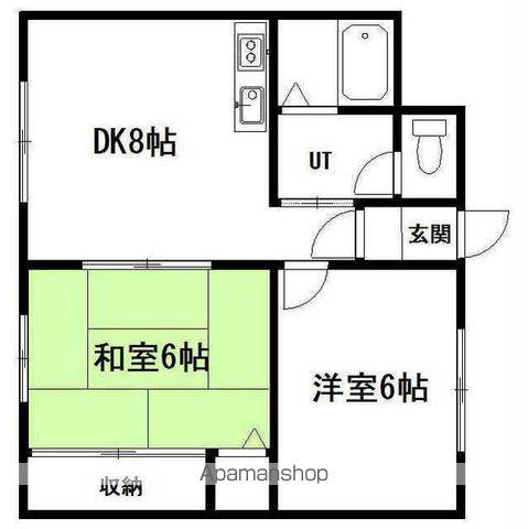 かばさわハイツ(2DK/2階)の間取り写真