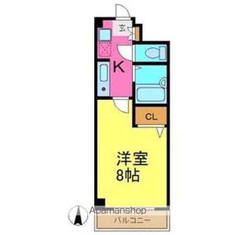 エランドールH(1K/2階)の間取り写真