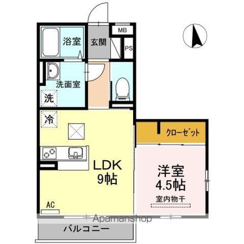 アプリコット藤光(1LDK/1階)の間取り写真
