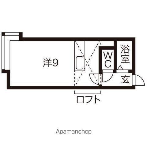 シャトーメロン(ワンルーム/2階)の間取り写真
