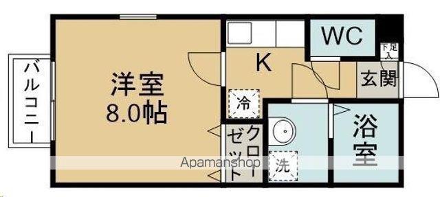 HILL BASE(1K/1階)の間取り写真