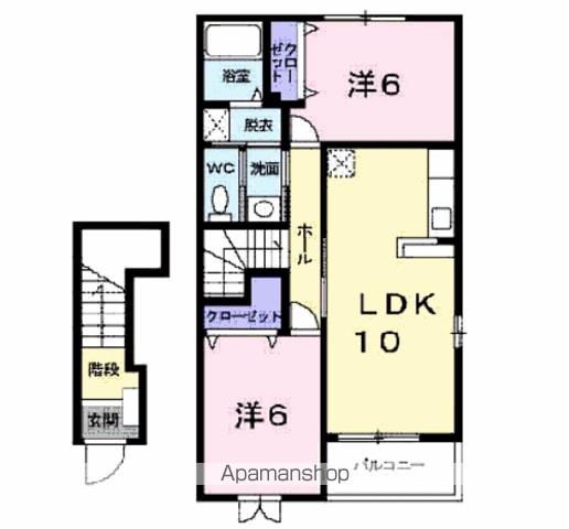 アンジュ(2LDK/2階)の間取り写真