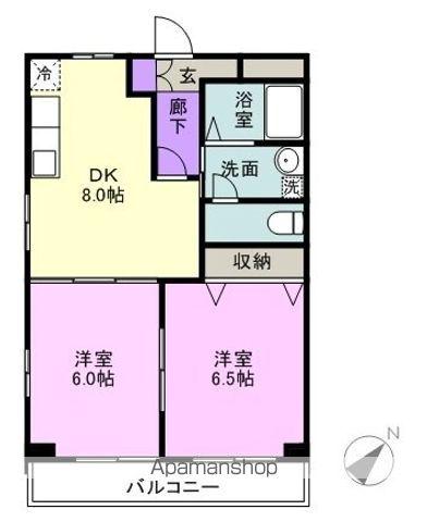 メゾンユートピア(2DK/2階)の間取り写真