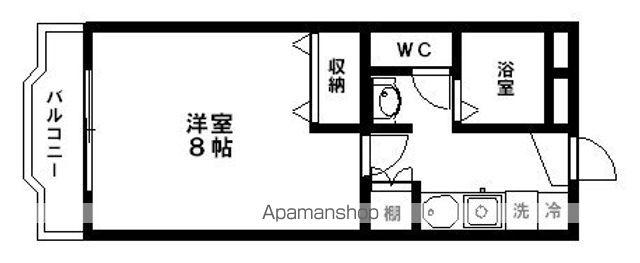 エスパシオ川内(1K/1階)の間取り写真