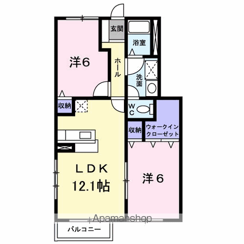 どんぐり村A(2LDK/1階)の間取り写真