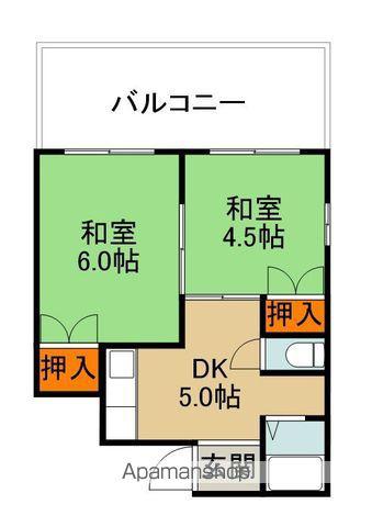 マンション大隅(2DK/4階)の間取り写真