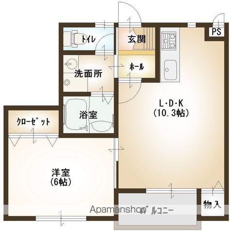 宮城県大崎市 2階建 築13年(1LDK/1階)の間取り写真