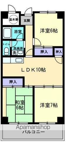 アーバン茜(3LDK/4階)の間取り写真