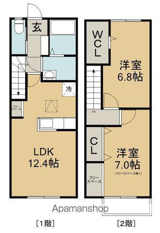 ＤＯＵＸ．ＵＮ　ＣＯＭＦＯＲＴ(2LDK)の間取り写真
