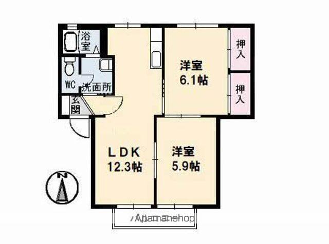 シャーメゾン大原A(2LDK/1階)の間取り写真