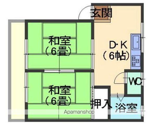 コーポわかば(2K/2階)の間取り写真