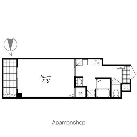 LA DOUCEUR 伏見(1K/7階)の間取り写真