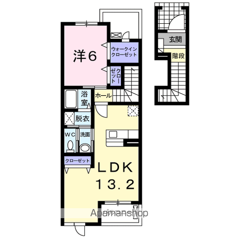 グリシーナ(1LDK/2階)の間取り写真