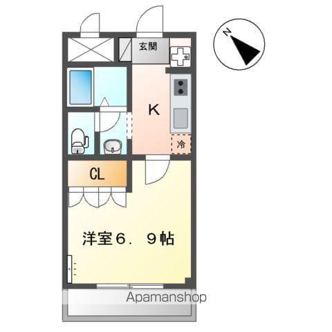 エスポワールK(1K/2階)の間取り写真