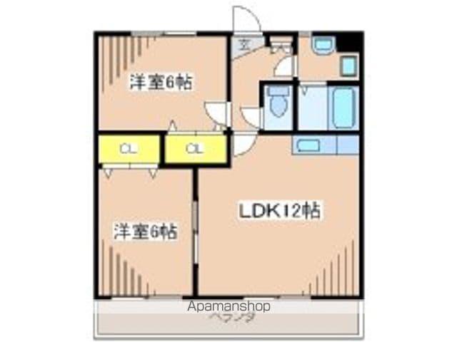 フェリーチェⅡ(2LDK/1階)の間取り写真