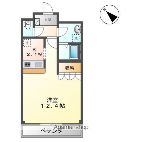 コスモスイート(1K/2階)の間取り写真