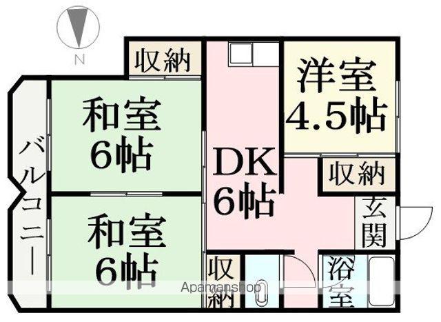黒川ビル(3DK/3階)の間取り写真