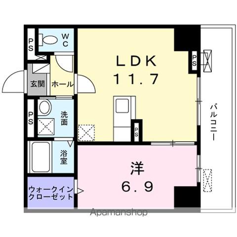 ムーンヒルズ大阪(1LDK/7階)の間取り写真