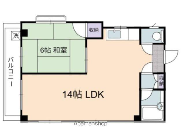 ウェルヒル梅園(1LDK/3階)の間取り写真