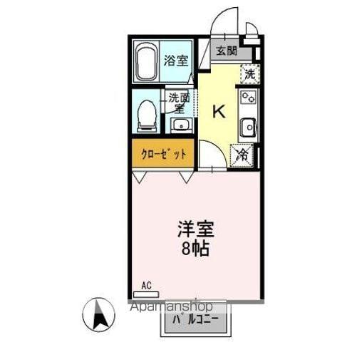 セジュール東鼎 A/B(1K/2階)の間取り写真