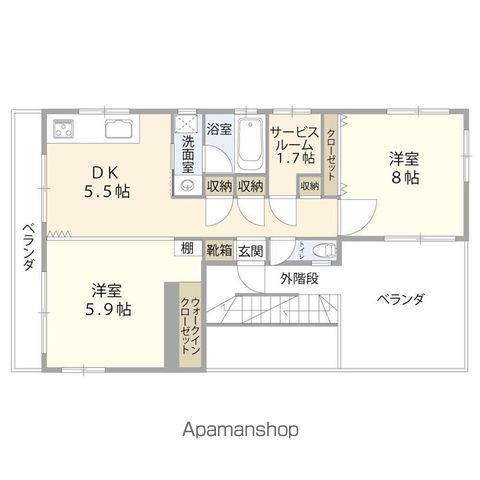 HARE(2SDK/3階)の間取り写真