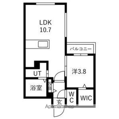 宮の森2-2MS(1LDK/4階)の間取り写真