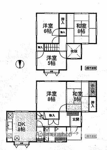 南海電鉄高野線 御幸辻駅 徒歩17分 2階建 築39年(5DK)の間取り写真
